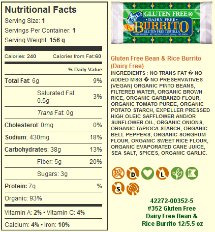 Amy S Kitchen Frozen Burritos Page